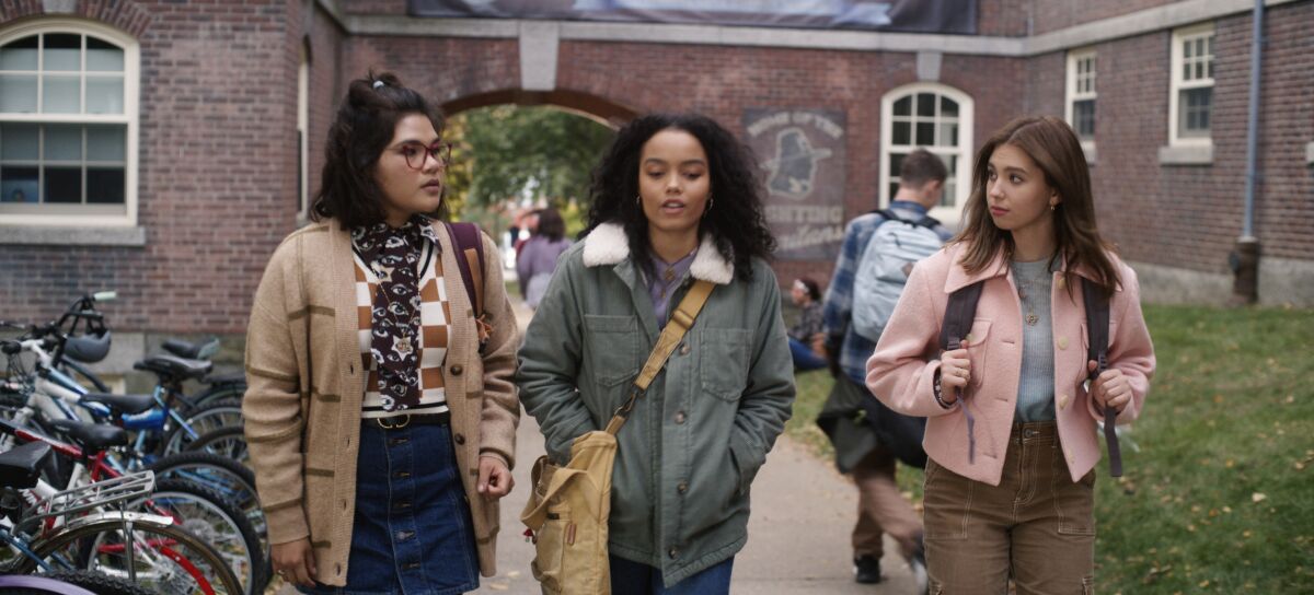 Belissa Escobedo, Whitney Peak and Lilia Buckingham in the movie "Hocus Pocus 2."