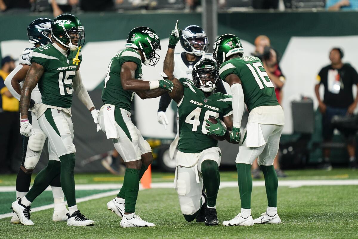 Hail Morgan! Jets rally to tie Eagles 31-31 as time expires - The San Diego  Union-Tribune