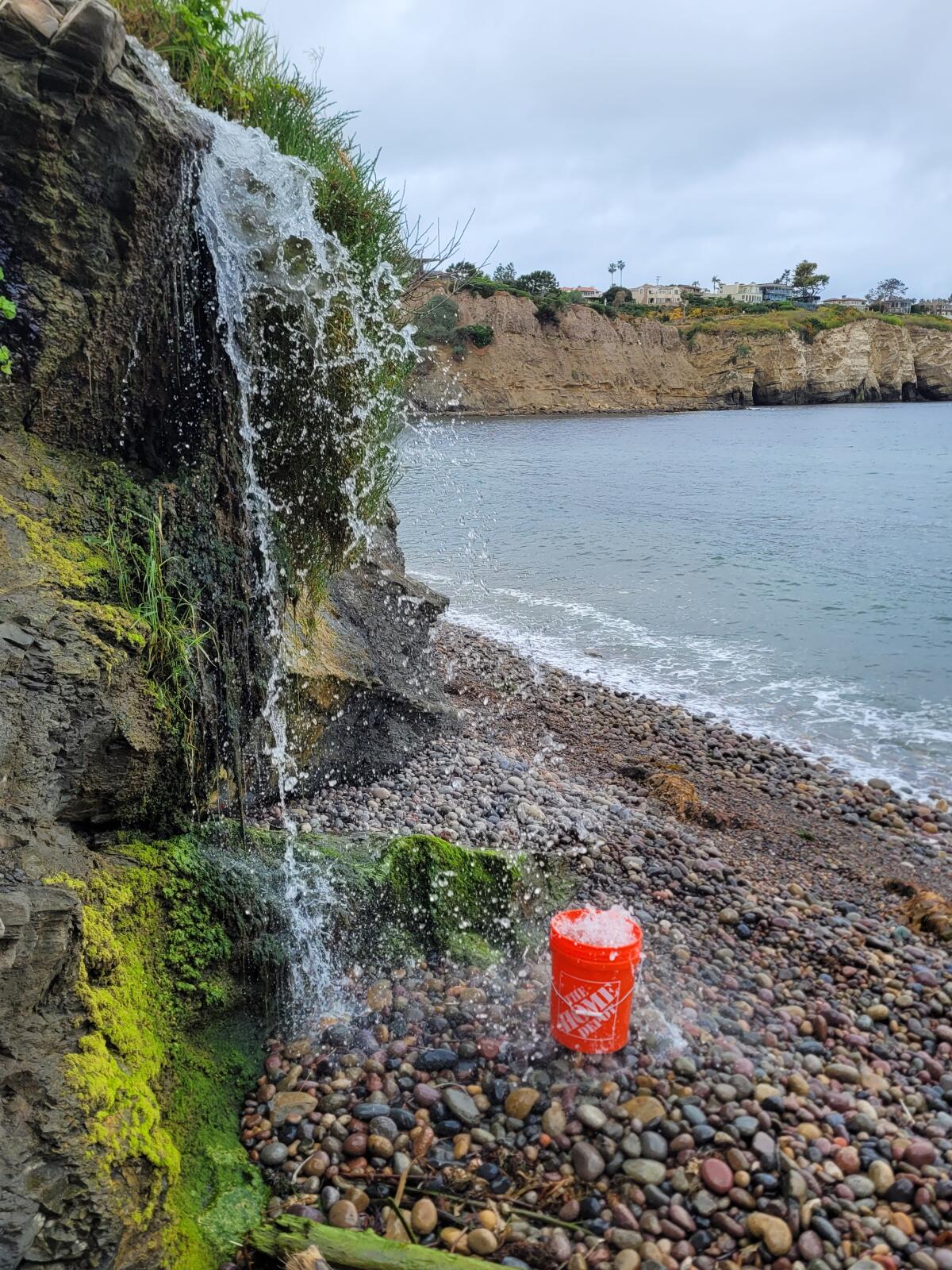 A water leak coming from nearby Hillside Drive construction created what a resident calls a "waterfall."