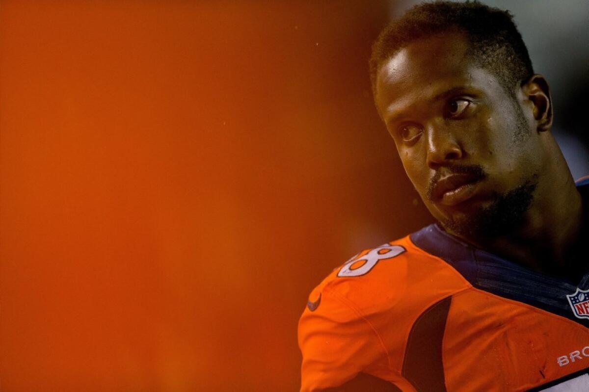 Denver Broncos linebacker Von Miller looks on during a game against the St. Louis Rams last month.