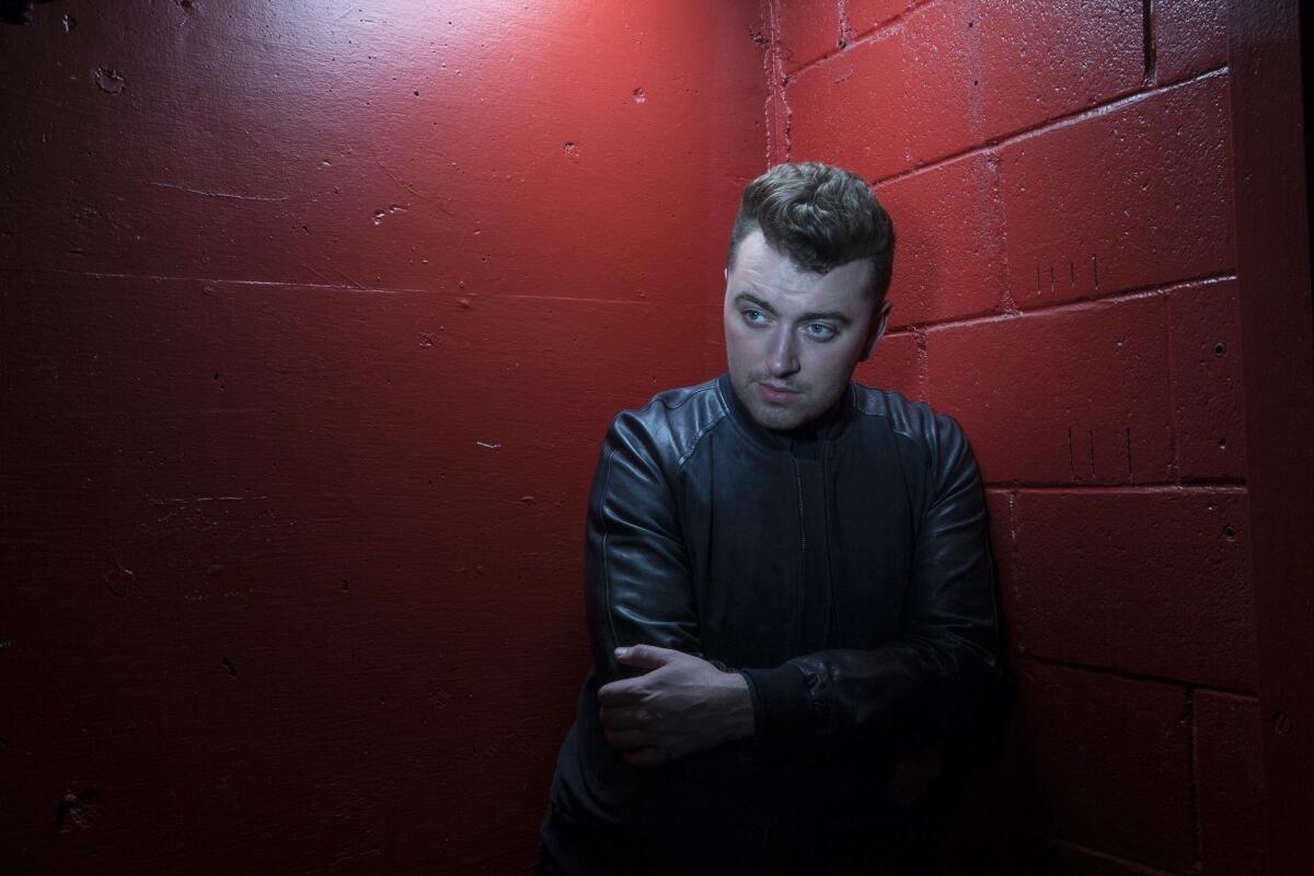 Recording artist Sam Smith, backstage at the Inglewood Forum.