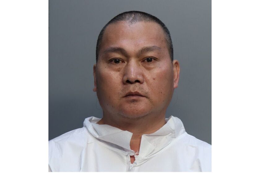 This photo provided by the Miami-Dade Corrections & Rehabilitation Department shows Chen Wu. Oklahoma prosecutors say the man accused of killing four people at a marijuana farm had demanded his $300,000 investment in the operation be returned shortly before he started shooting. Prosecutors charged 45-year-old Chen Wu on Friday with four counts of first-degree murder and one count of assault and battery with a deadly weapon. Wu is also identified in jail records as Wu Chen. Jail and court records don't indicate the name of an attorney who could speak on Wu's behalf. (Miami-Dade Corrections & Rehabilitation Department via AP)