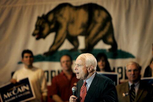 McCain campaigns in California