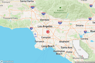 A map shows Los Angeles in California.