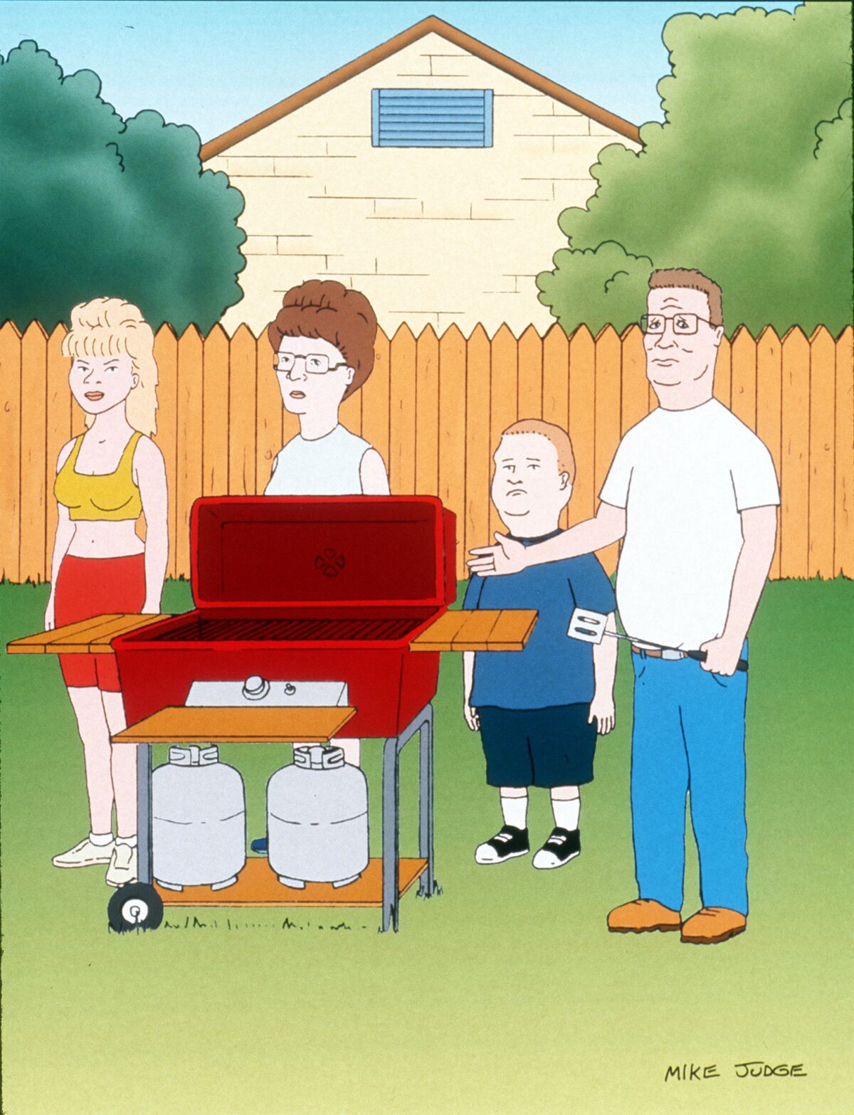 A scene from the animated comedy “King of the Hill.”