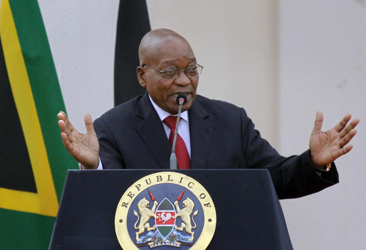 South African President Jacob Zuma has faced growing calls to step down.