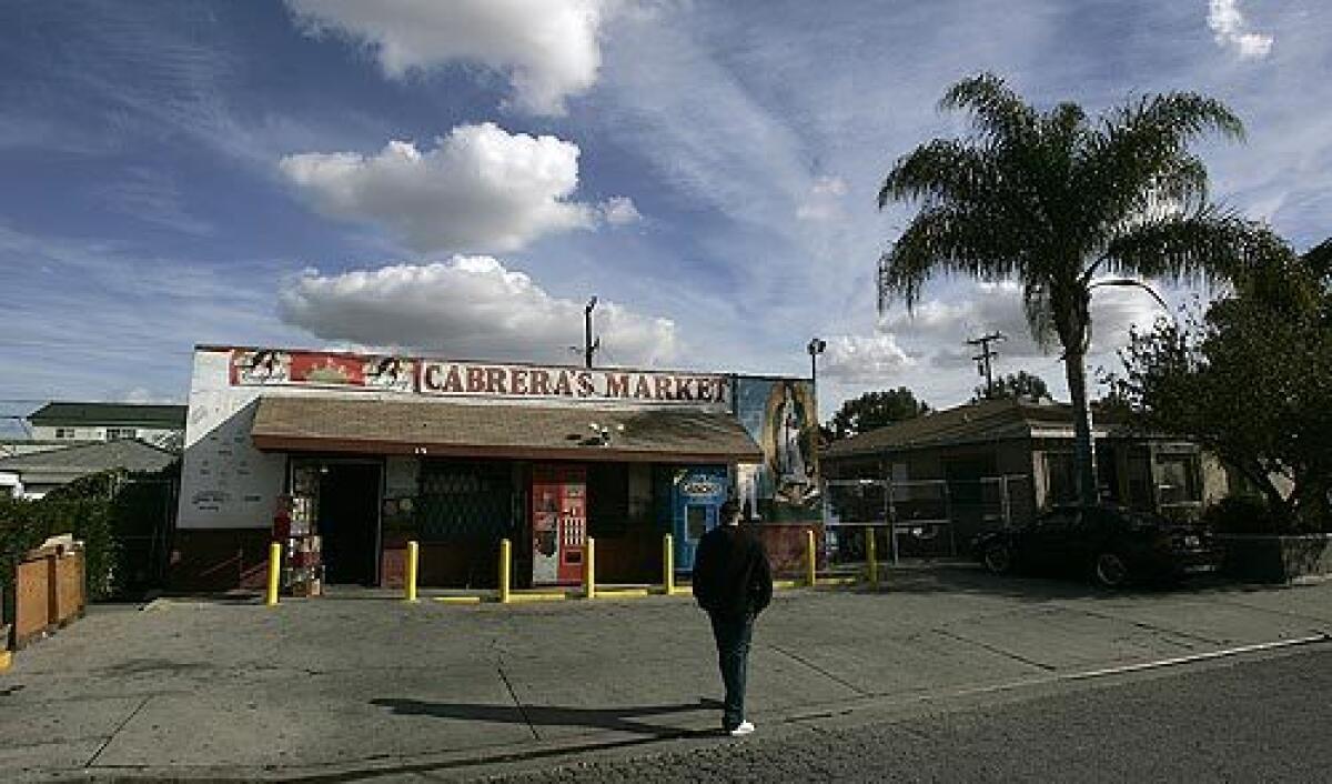 Opening in 1952, Cabrera's Market has been a fixture of its Hawaiian Gardens neighborhood. The market is in the middle of a block of single-family homes.