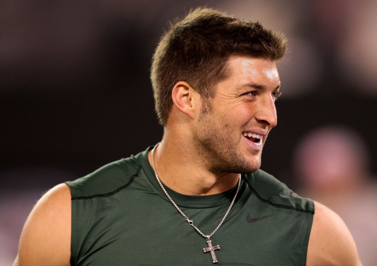 Tim Tebow with the New York Jets in 2013