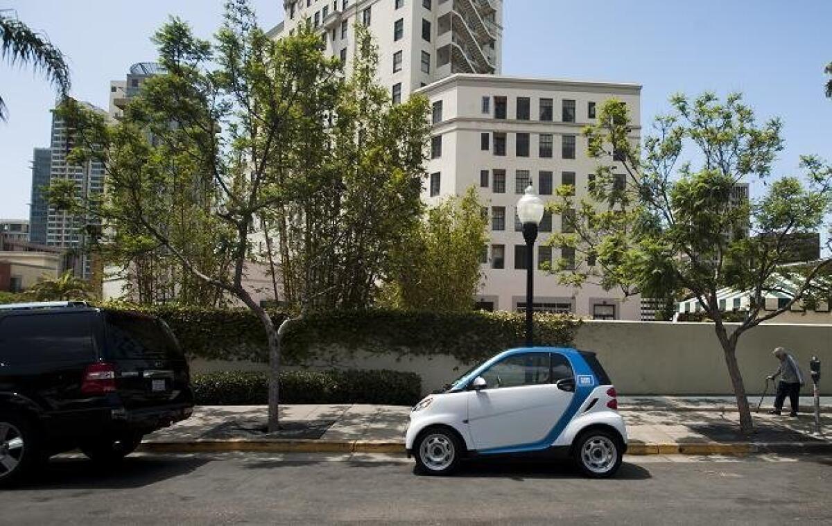 A Car2Go driven on San Diego streets.