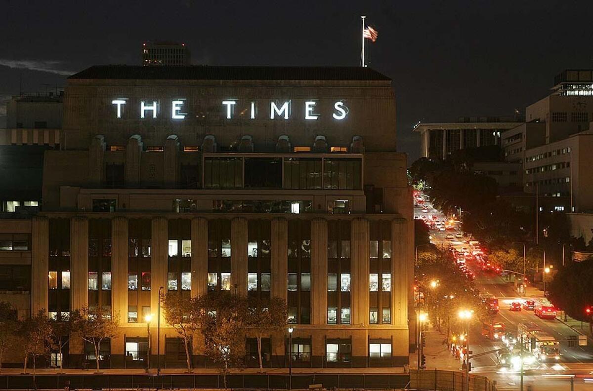 Los Angeles Times building in downtown L.A.