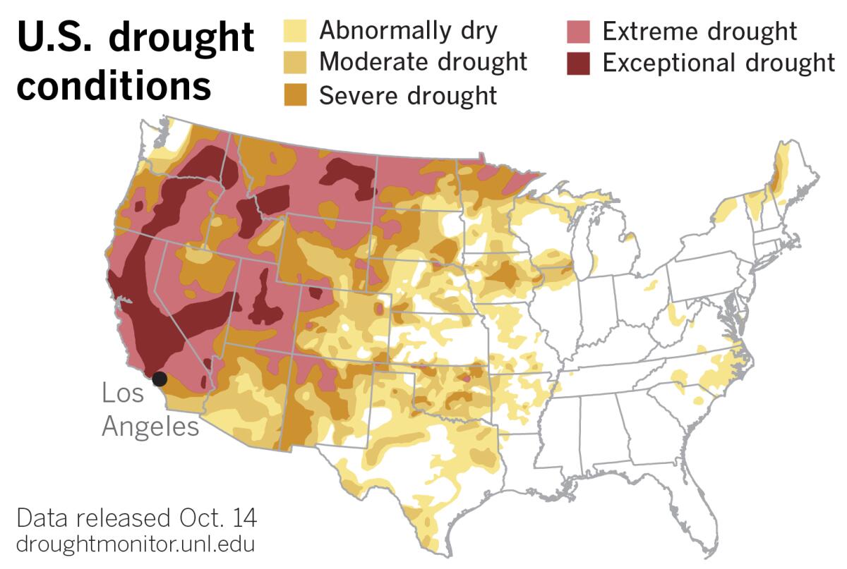 The latest U.S. Drought Monitor, released on Oct. 14.