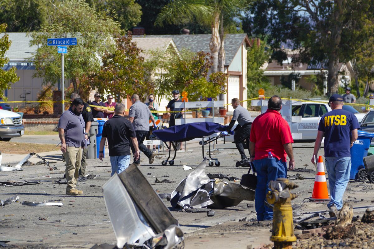 A body was removed Tuesday from Santee plane crash site