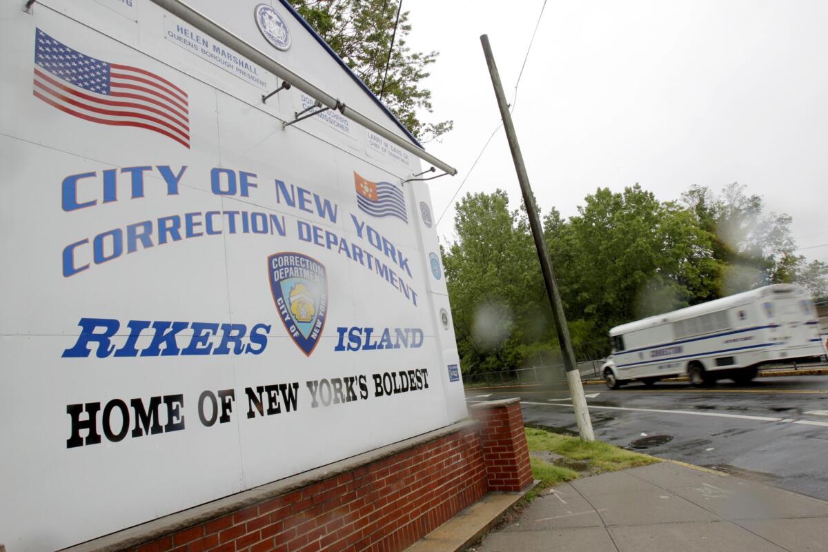The entrance to Rikers Island in New York.