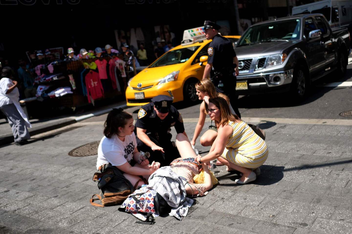 Car plows into pedestrians in New York's Times Square