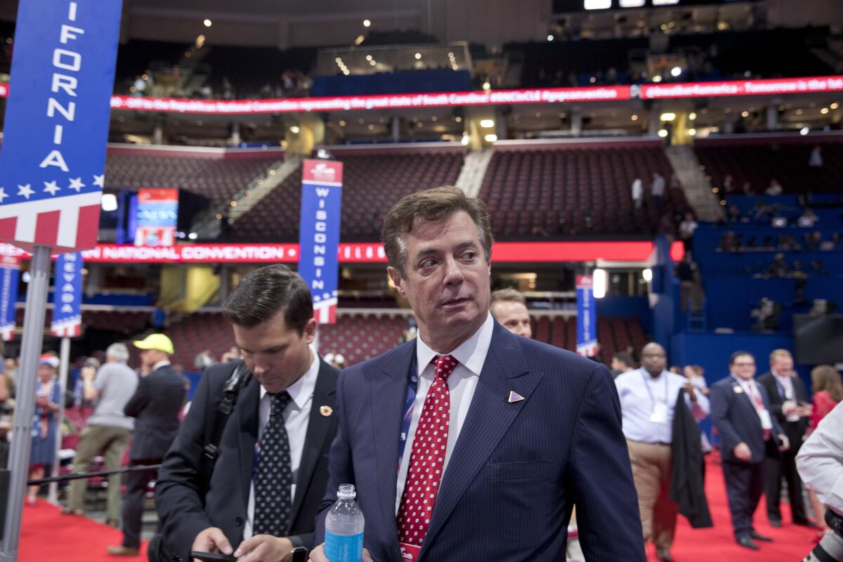 Paul Manafort at the Republican National Convention in Cleveland in 2016.