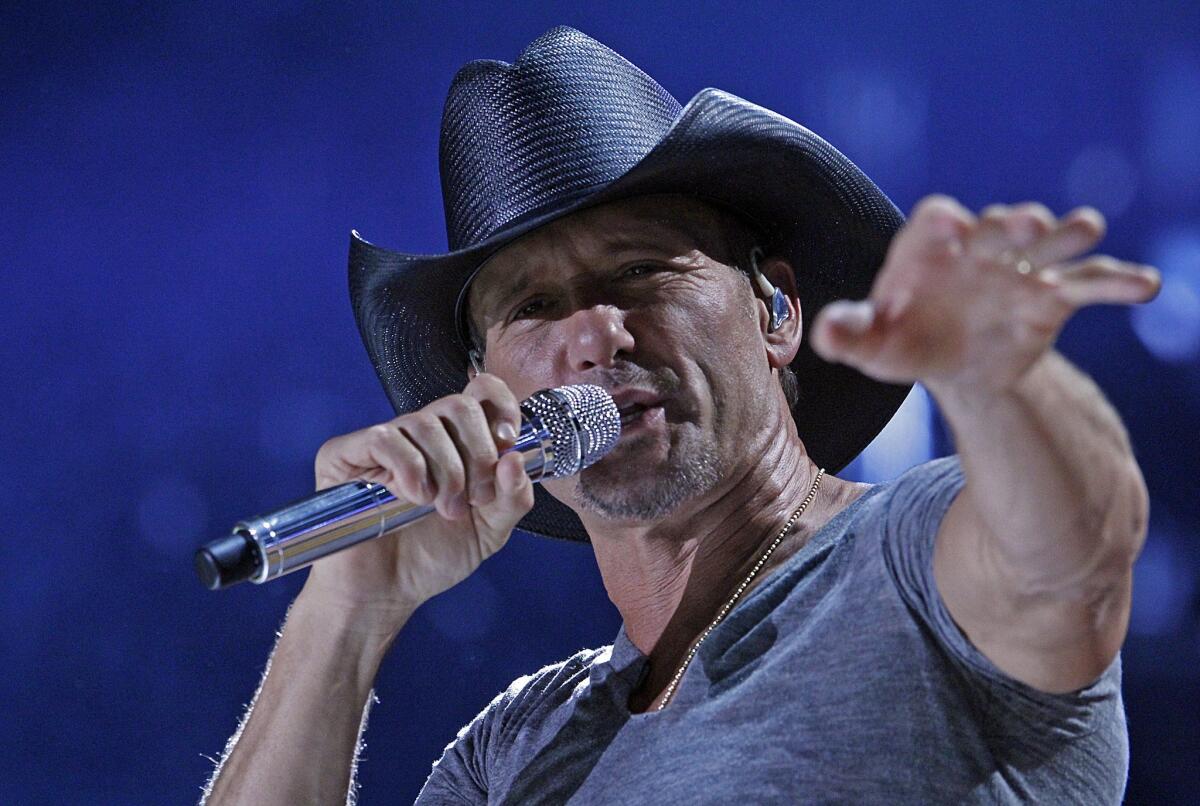 Tim McGraw performs during the CMA Fest at LP Field June 5 in Nashville.