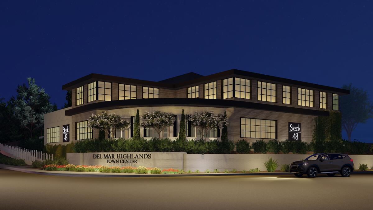 A rendering of the new Steak 48 iin Del Mar Highlands Town Center.