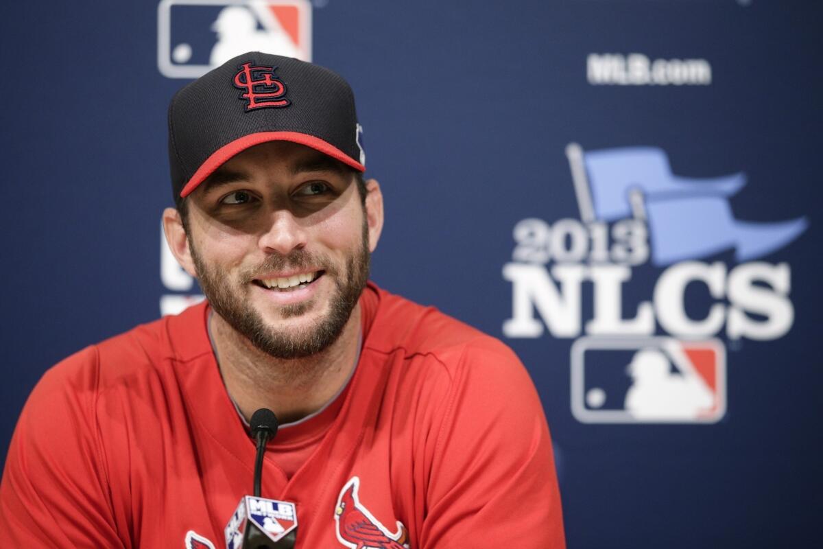 St. Louis ace Adam Wainwright will start Game 3 of the National League Championship Series against the Dodgers on Monday.
