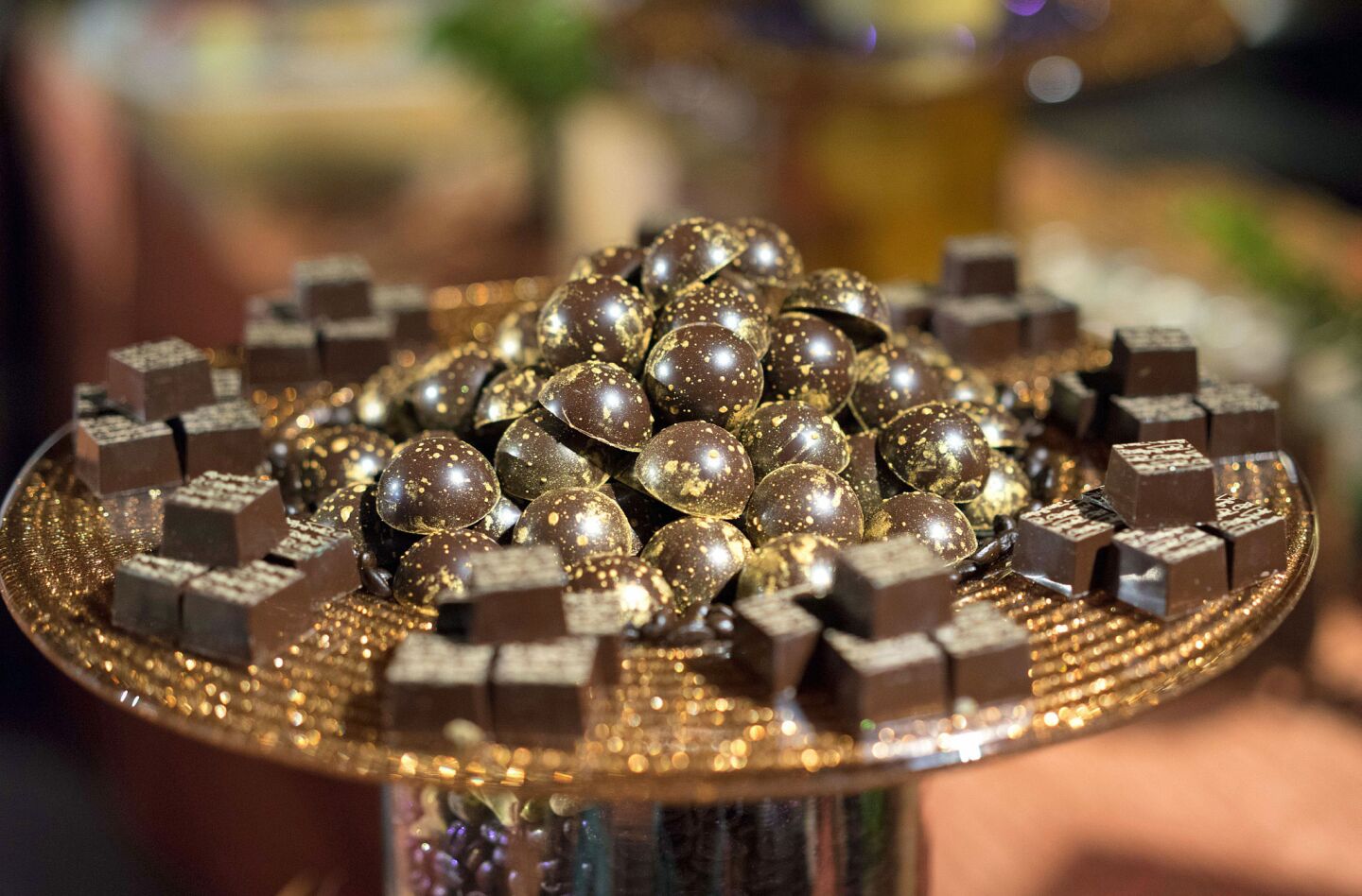 Gold-dusted hand-made chocolates at the Governors Ball.