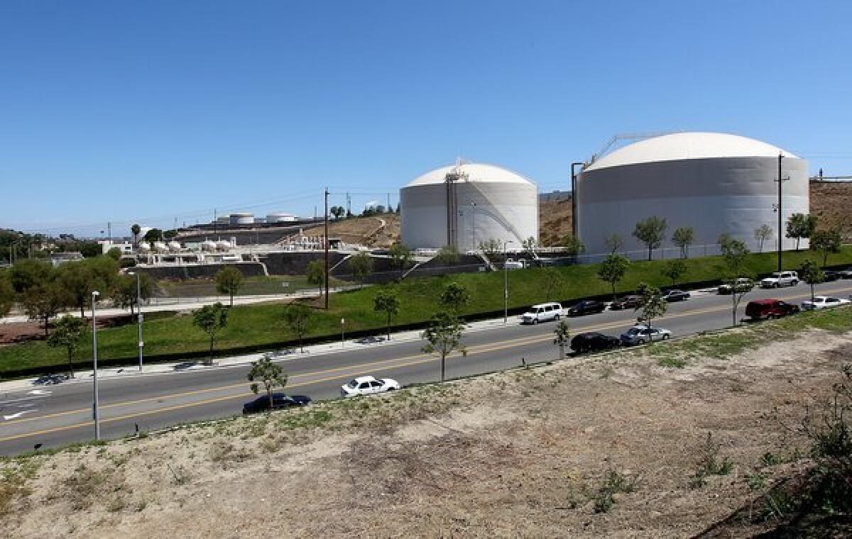 One of the nation's largest above-ground storage facilities for liquified petroleum gas is located off North Gaffey Street in San Pedro.