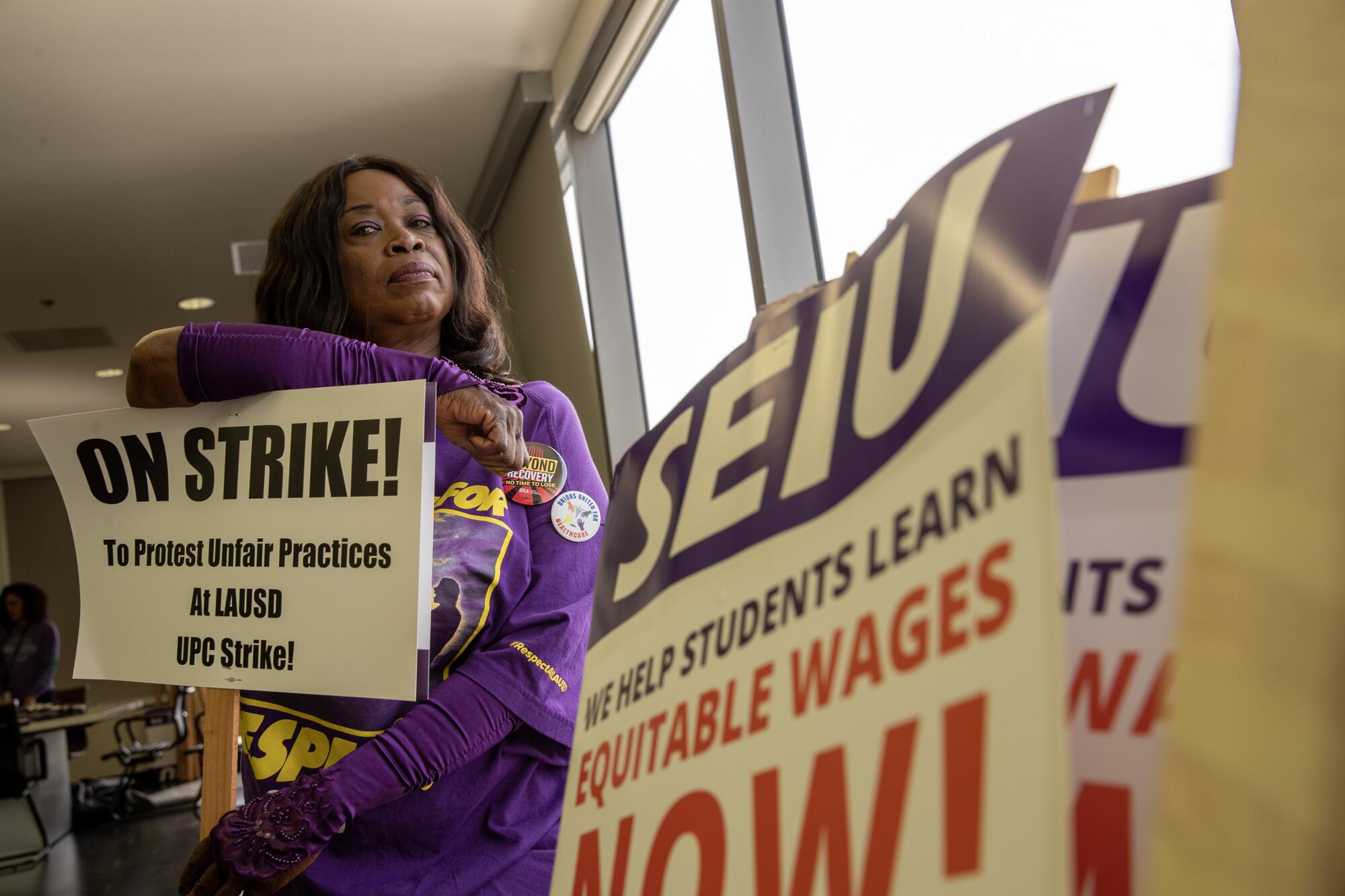 Bernice Young, 58, a longtime custodial worker with LAUSD