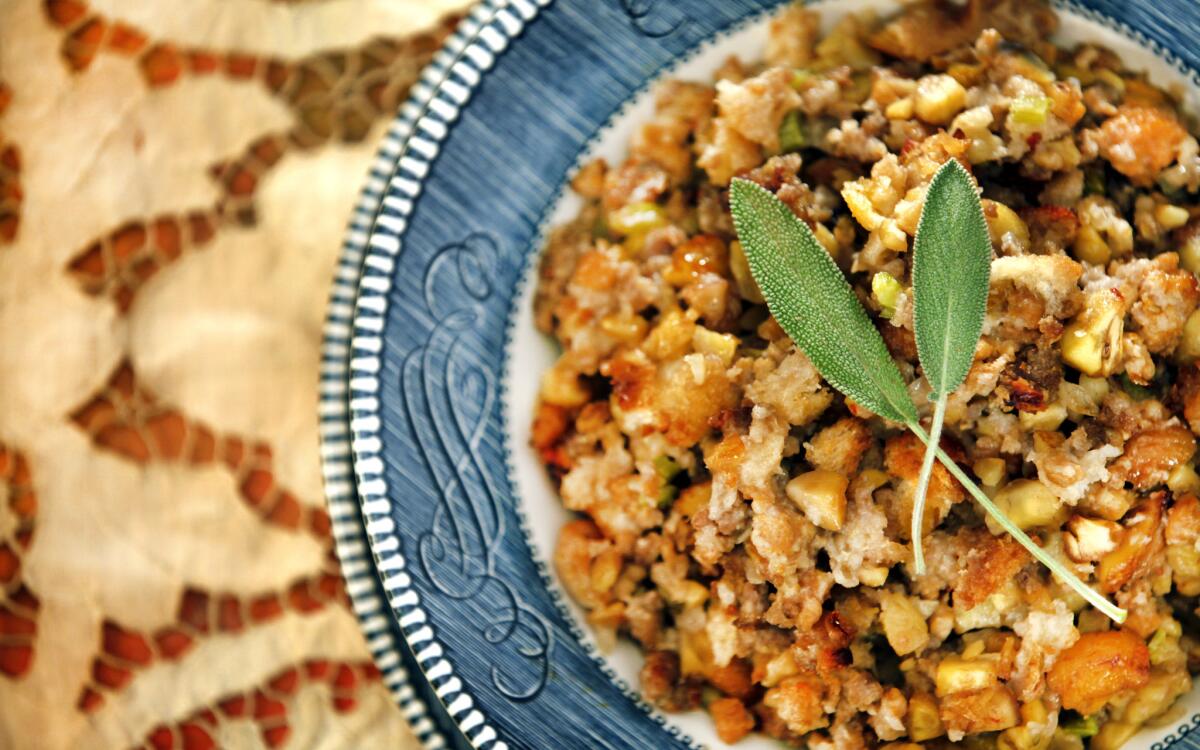 Pork apple sausage stuffing