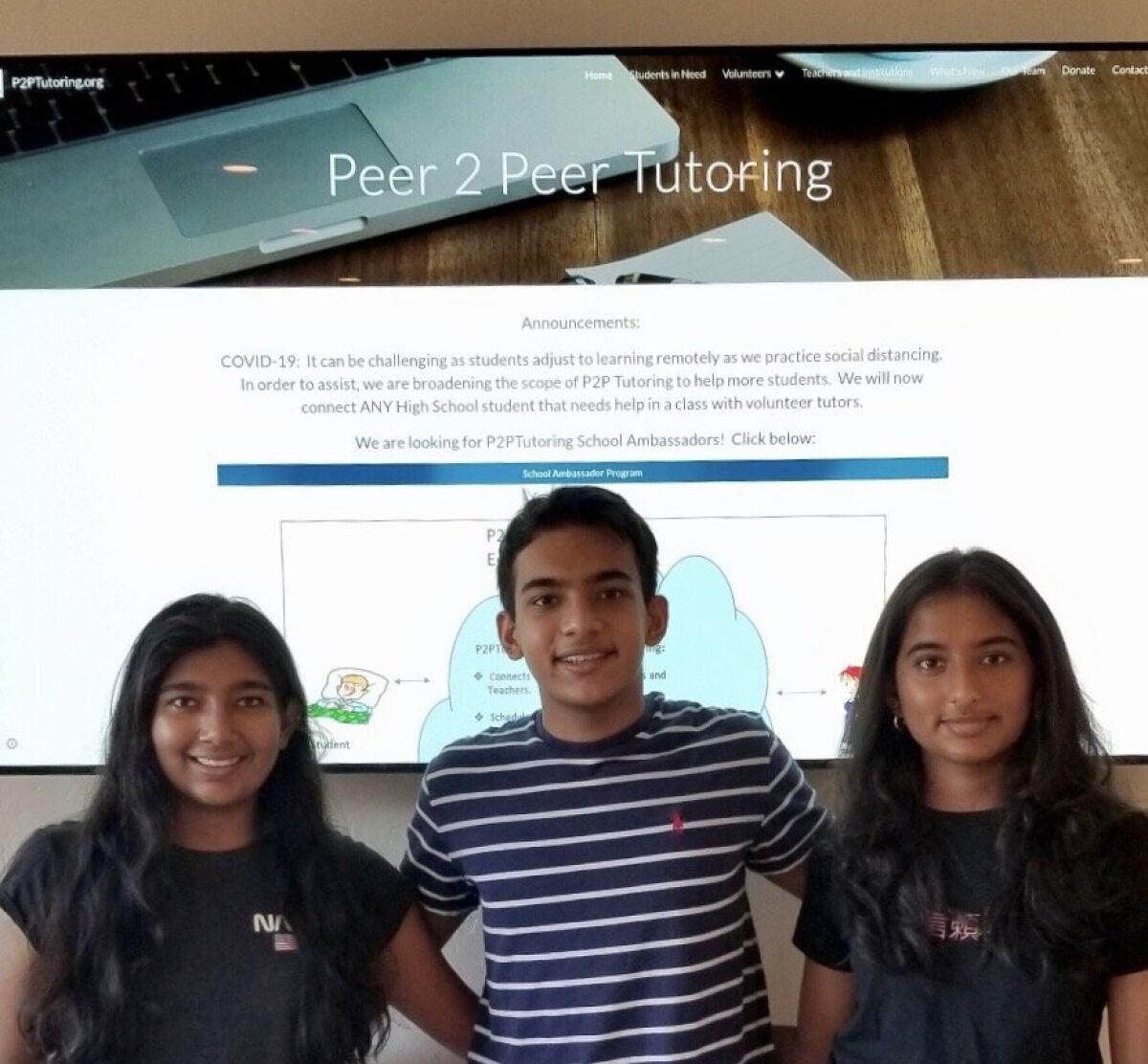 Siblings Sonia, Nikhil and Esha Mathur are the founders of Peer 2 Peer Tutoring