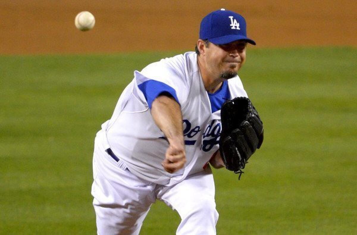 Josh Beckett becomes the sixth Dodgers starting pitcher to land on the disabled list this season.