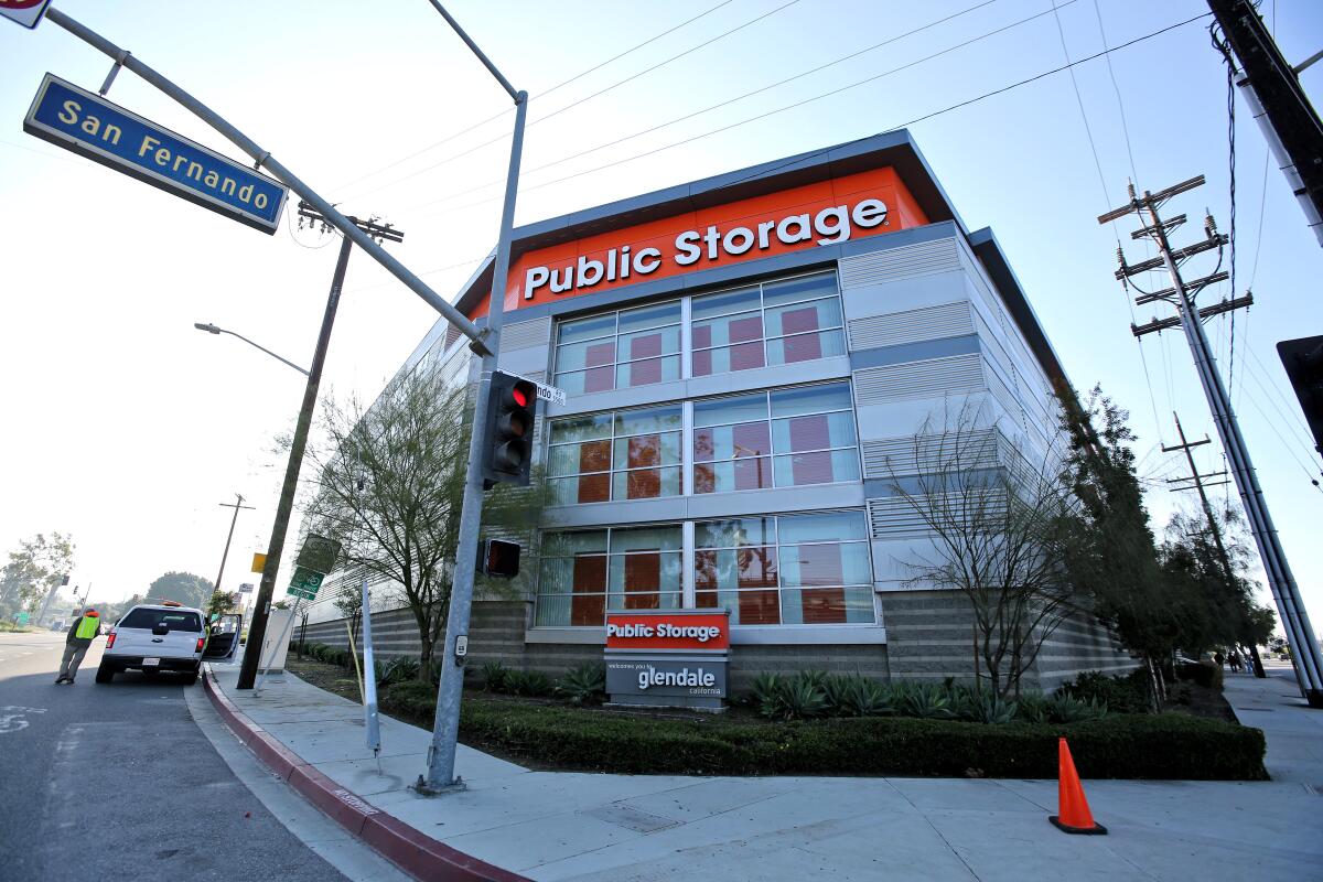 Glendale Public Storage facility on San Fernando Road on April 14.