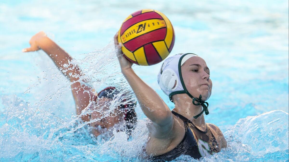 Costa Mesa senior Sofia Rice, shown shooting against rival Estancia on Jan. 30, finished with 83 goals, 60 assists and 76 steals.