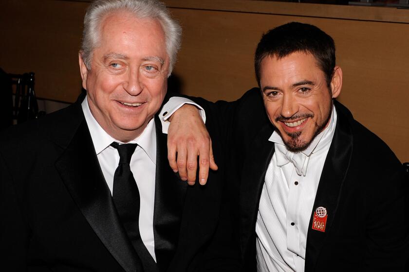 Director Robert Downey Sr. and actor Robert Downey Jr. in 2008.