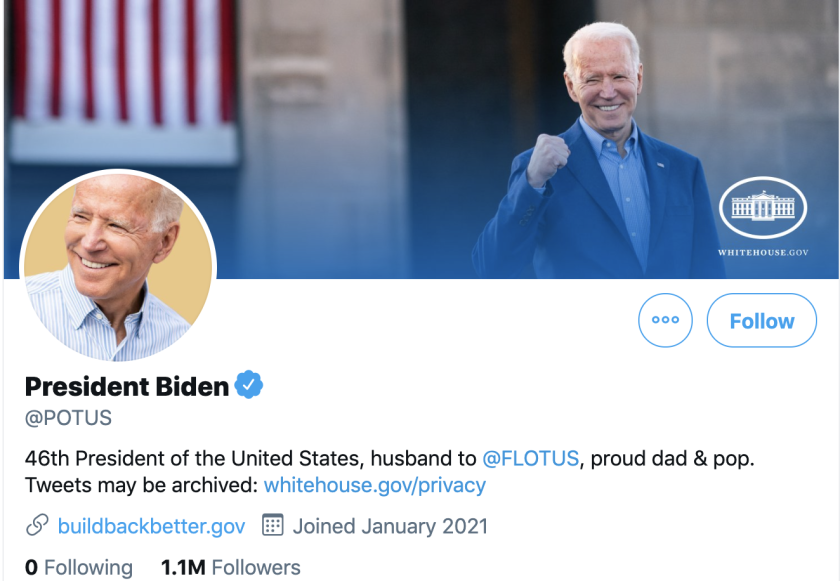Joe Biden now controls the @POTUS Twitter account.
