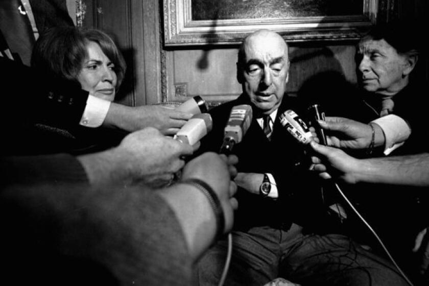 Pablo Neruda after winning the Nobel Prize for literature in 1971.