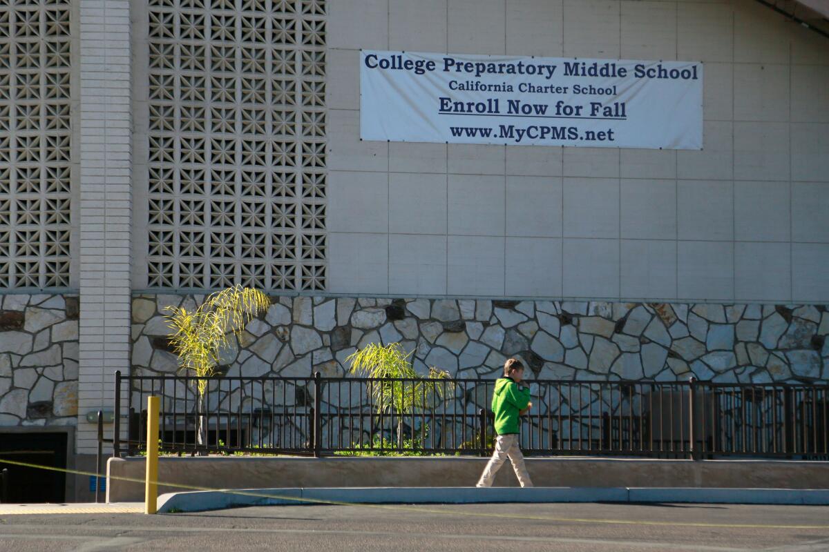 About one-fifth of students in the San Diego Unified School District have turned to charters such as College Preparatory Middle School, above. The district expects that figure to climb.