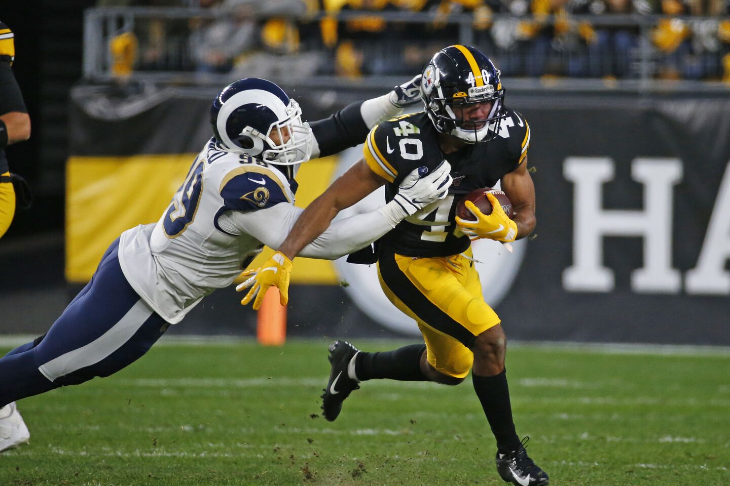 Steelers running back Tony Brooks-James carries the ball