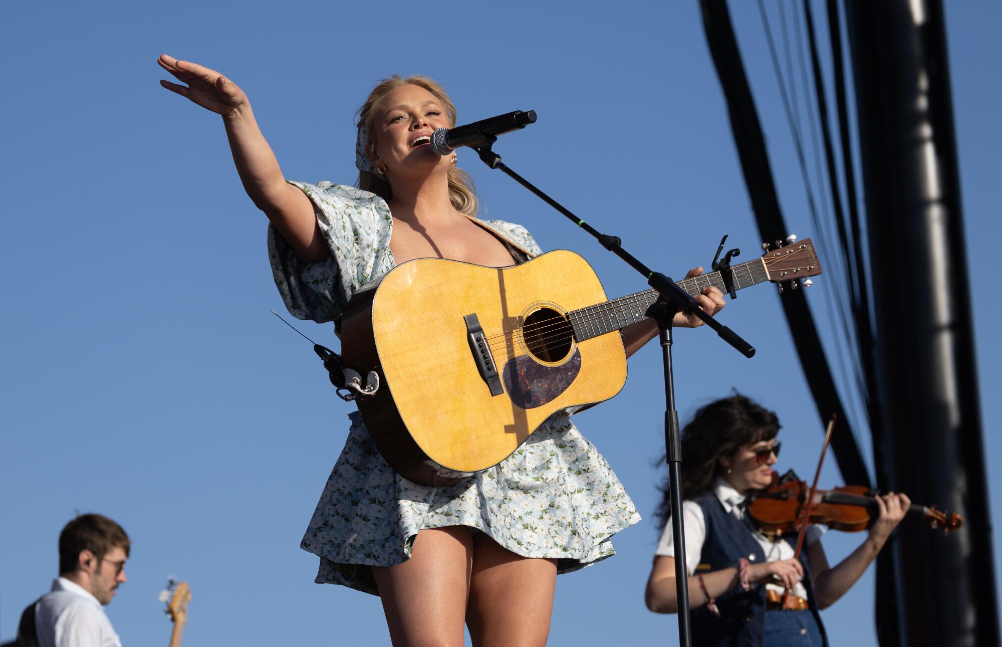 Hailey Whitters performs on the Mane Stage at the Stagecoach country music festival.