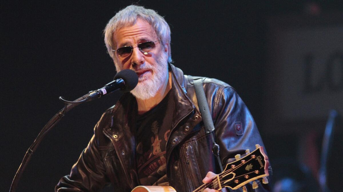 Yusuf, a.k.a. Cat Stevens, during sound check before his show at Nokia Theatre in L.A. on Sunday night.