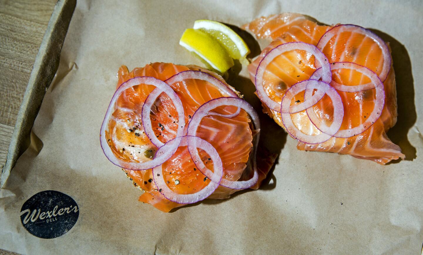 Lox, bagel and cream cheese at Wexler's Deli