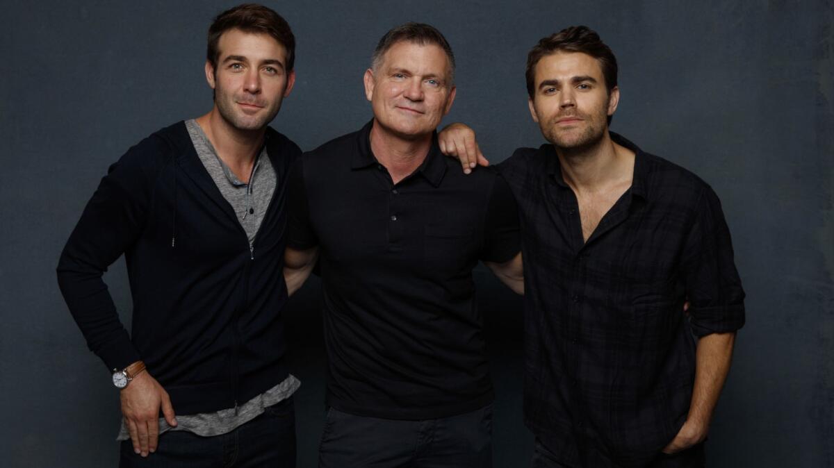 James Wolk, Kevin Williamson and Paul Wesley from the television series "Tell Me a Story."