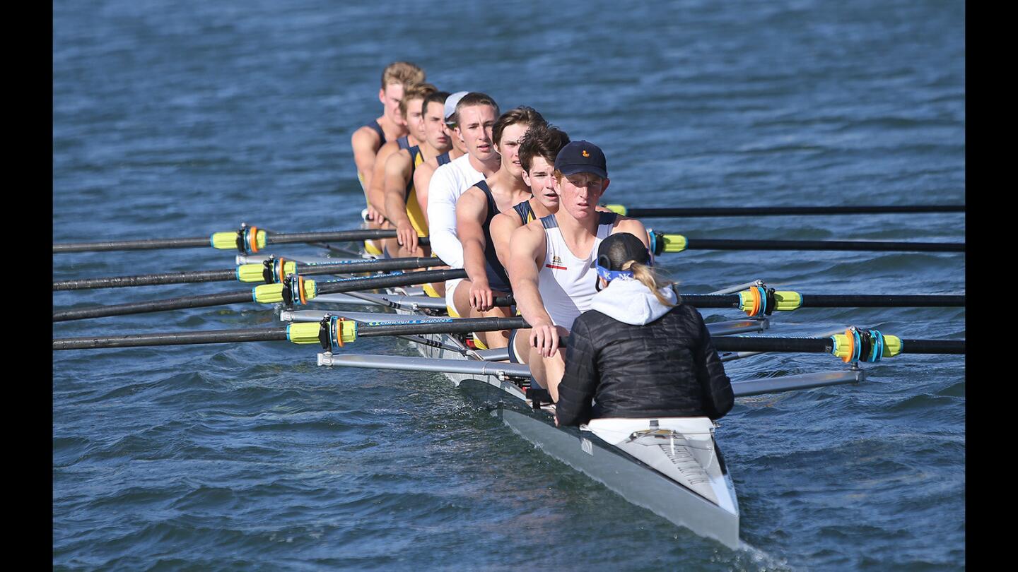 Photo Gallery: Newport Harbor Varsity 8 team row in practice