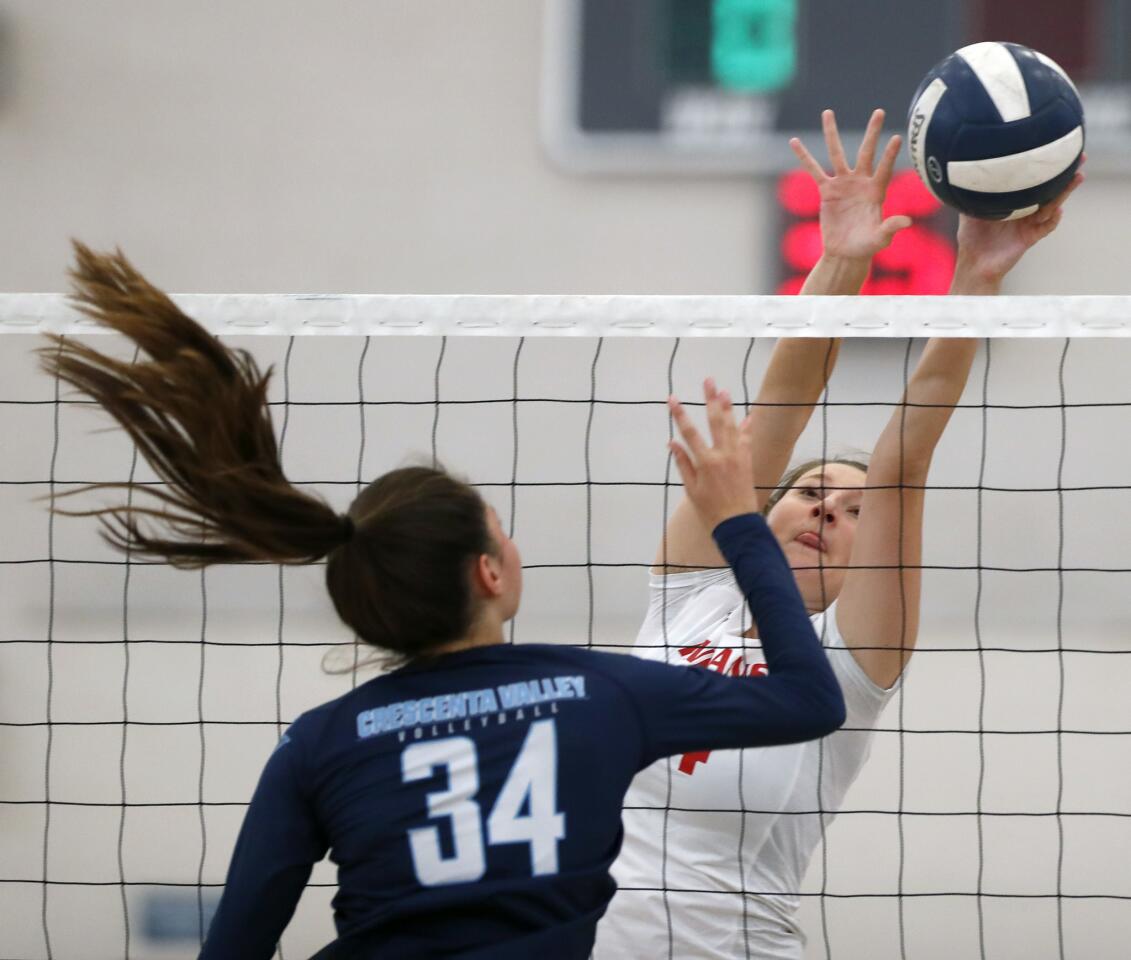 Photo Gallery: Crescenta Valley vs. Burroughs girls volleyball