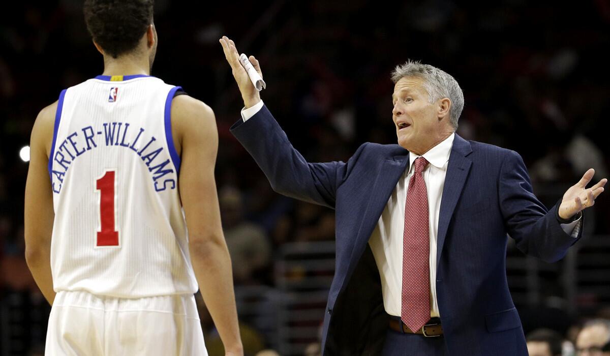 76ers Coach Brett Brown and point guard Michael Carter-Williams have had a frustrating season so far, barring their one victory in 18 games.