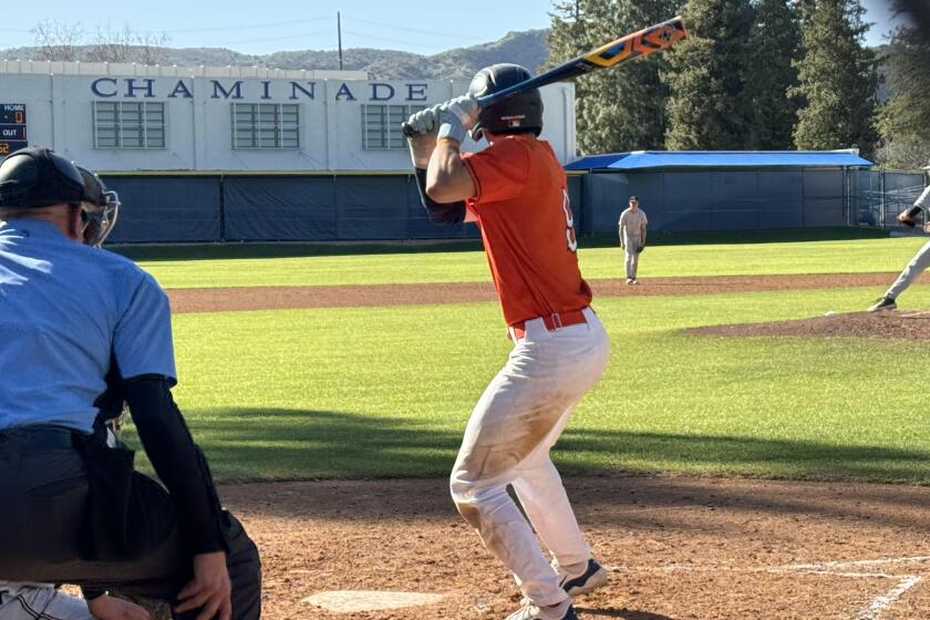 Carter Bennett of Chaminade had two hits on Tuesday in win over Mission League leader Harvard-Westlake.