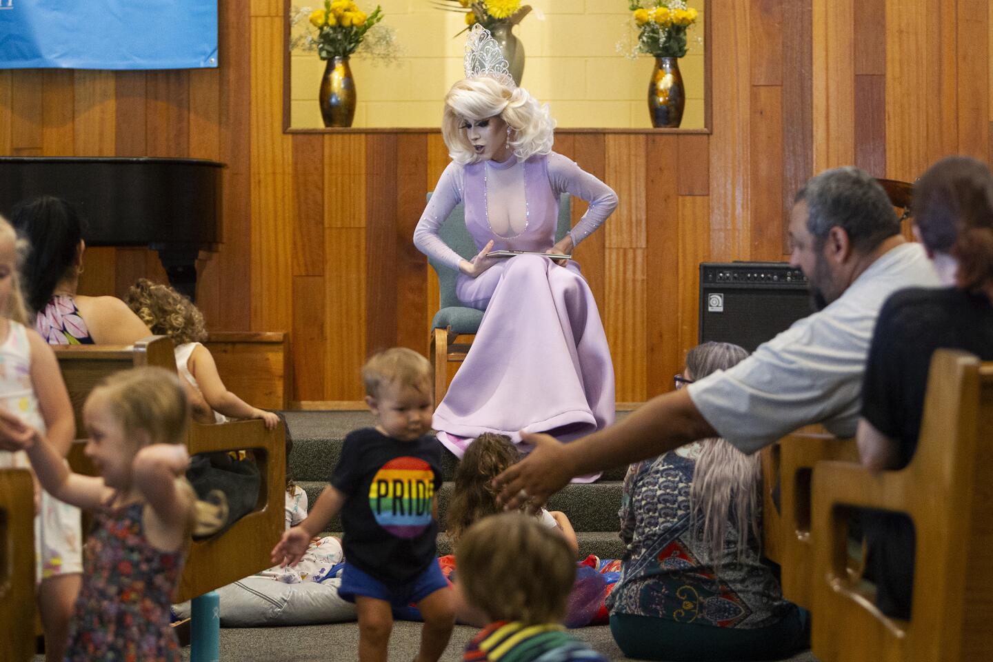 Photo Gallery: Drag queen Autumn Rose reads to children at Fairview Community Church