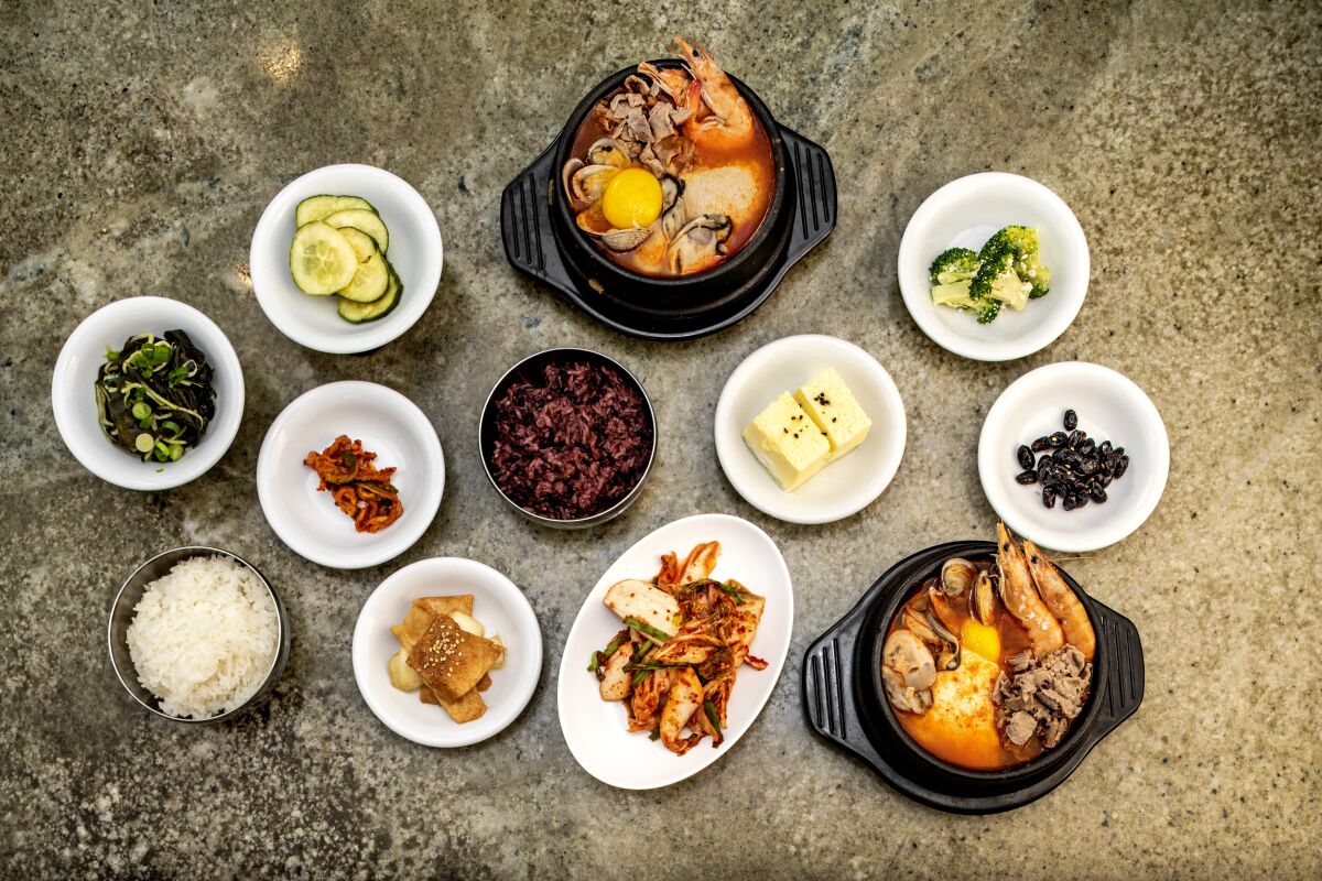 A spread dishes from Surawon Tofu House.