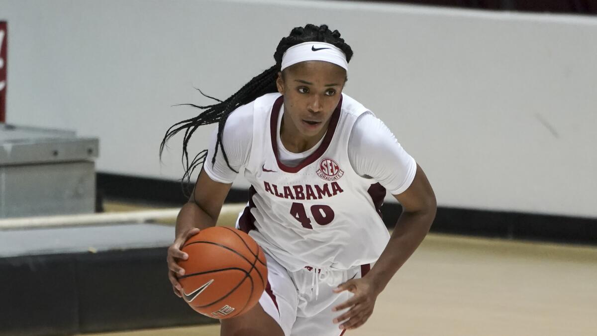 Alabama forward Jasmine Walker (40) during an NCAA basketball game.