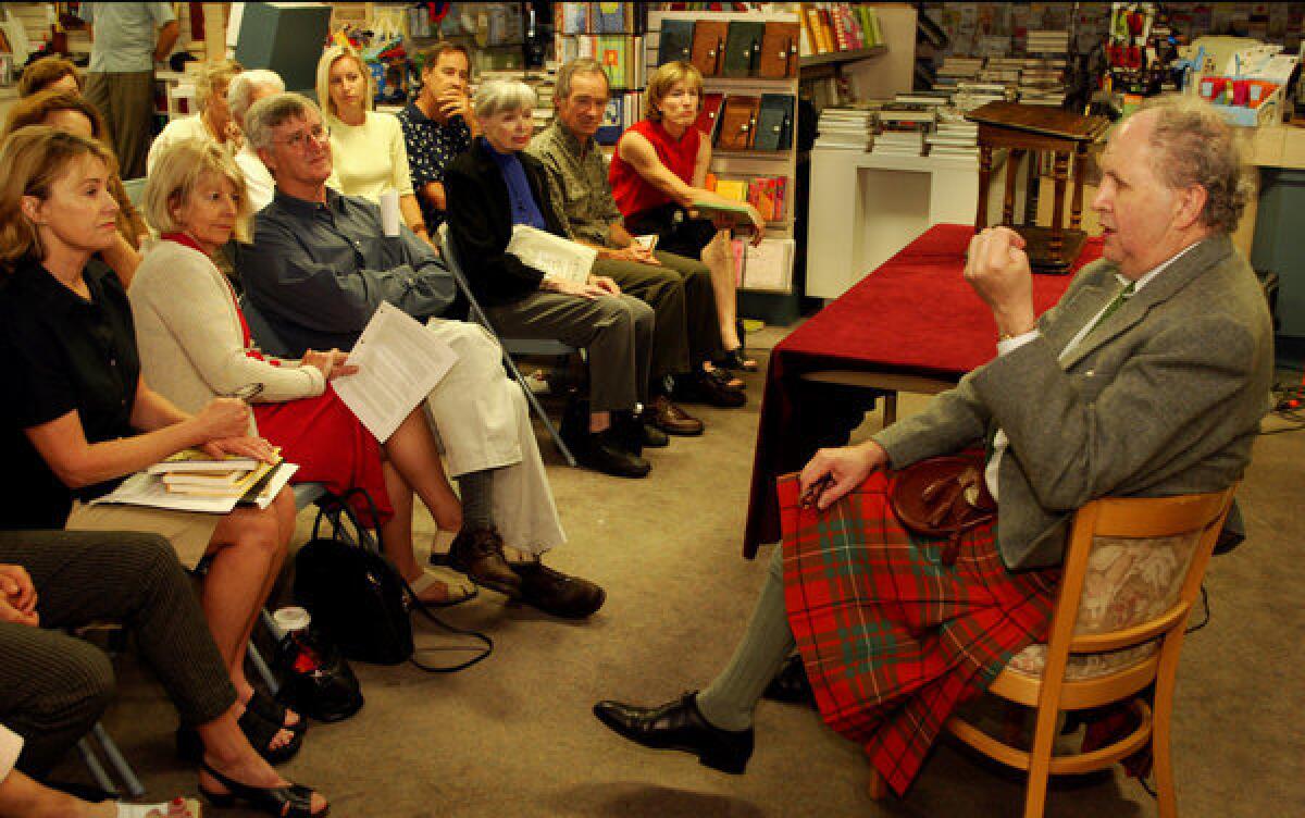 Alexander McCall Smith speaking at Warricks Book Store in La Jolla in 2003.