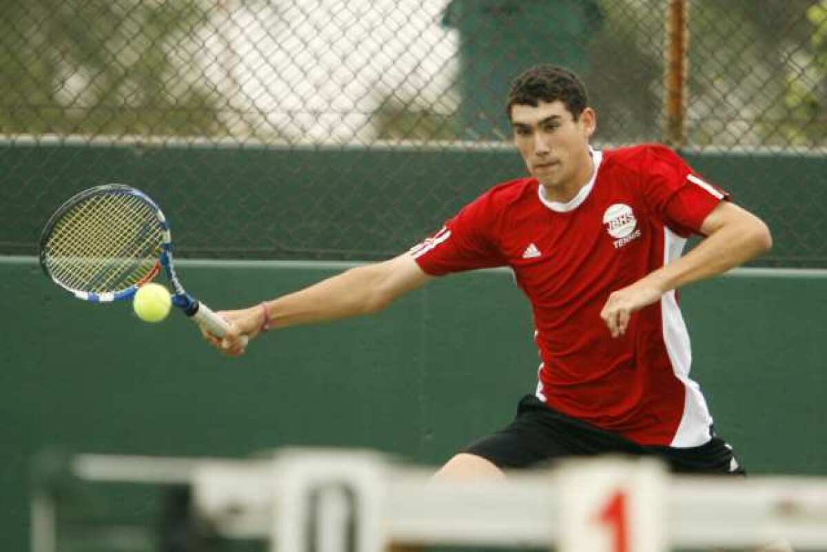 ARCHIVE PHOTO: Burroughs senior Garrett Auproux is a two-time All-Area Singles Player of the Year.