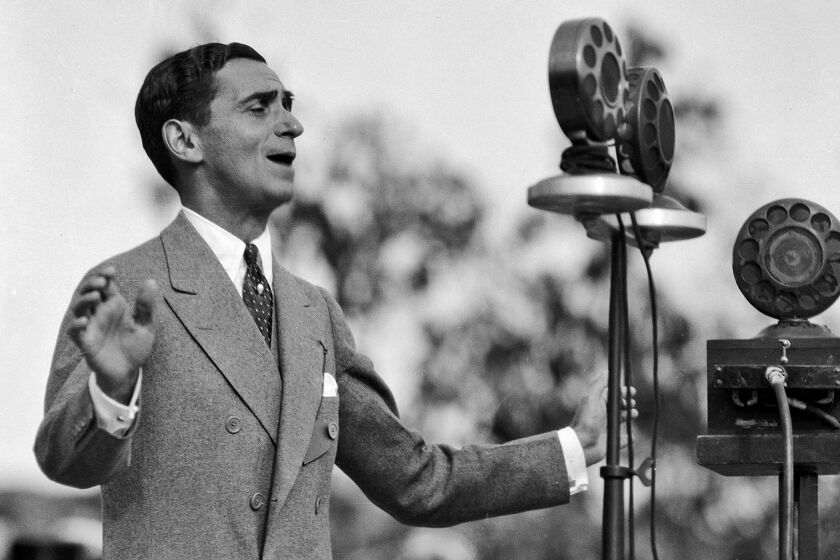 April 26, 1928: Irving Berlin sings at Los Angeles City Hall dedication ceremonies.