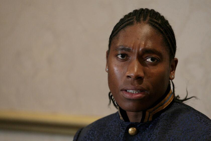 JOHANNESBURG, SOUTH AFRICA - AUGUST 14: South African athlete Caster Semenya at the Standard Bank Top Women Conference on August 14, 2019 in Johannesburg, South Africa. Semenya, an Olympic gold medallist opened up about how her humble beginnings shaped her into the strong woman she is today. (Photo by Veli Nhlapo/Sowetan/Gallo Images via Getty Images)
